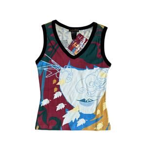 Deadstock Y2K Custo Barcelona Hayes Graphic Tank Top Womens Small Euro Dopamine